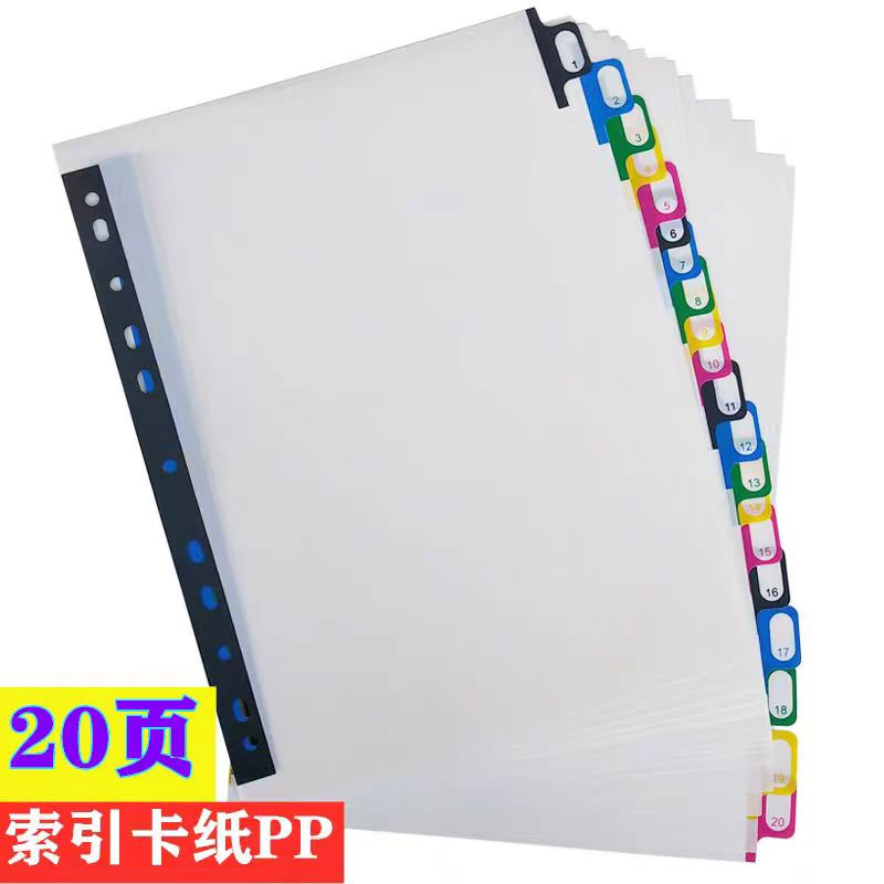 Tab Divider A4 - 5/10/20 arkuszy/partia A4 przegródka strony indeksowe