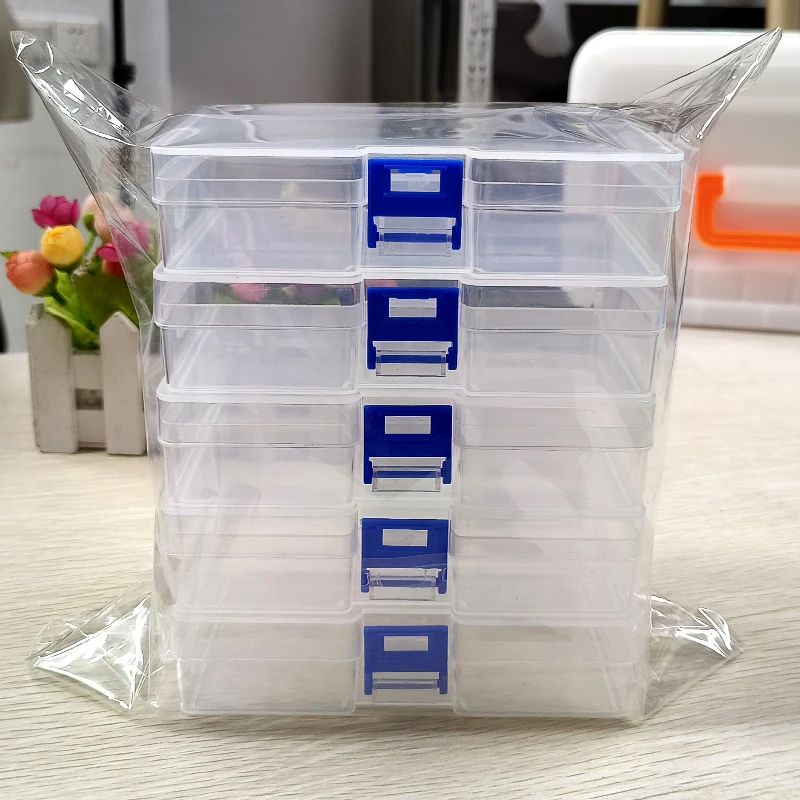Card Index Box - 5 przezroczystych plastikowych pojemników do przechowywania,