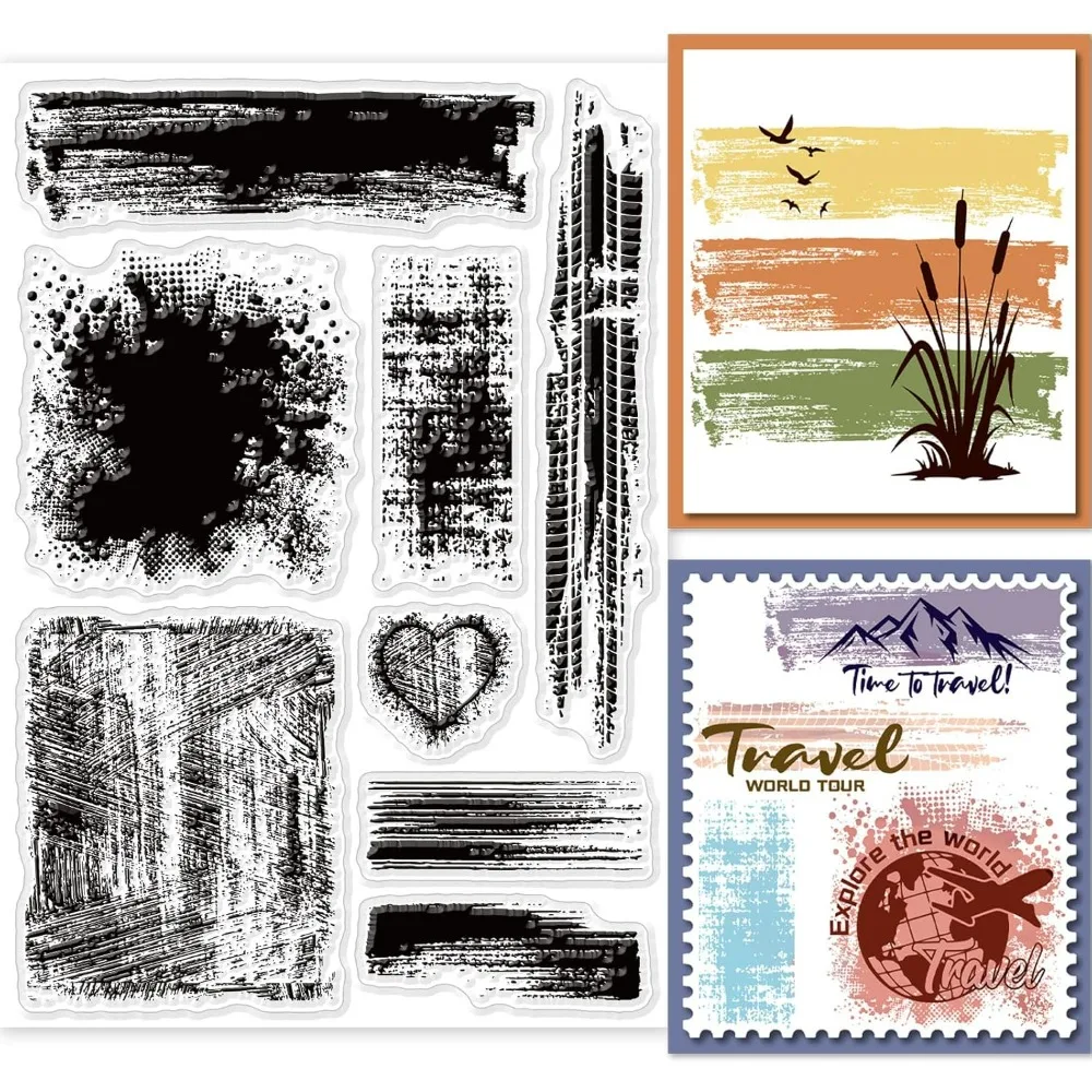 Rubber Date Stamp - 1 szt. Plamy tło wyczyść znaczki