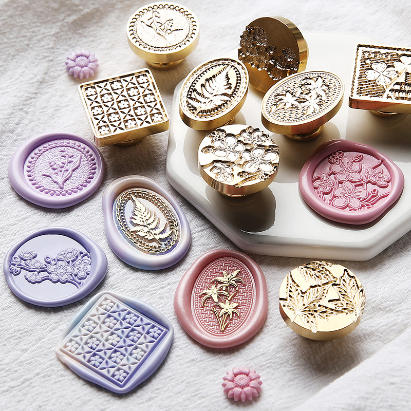 Wax Seal Stamp Set - Retro Stempel Lakowy Pieczęć Wiosenne Kwiaty