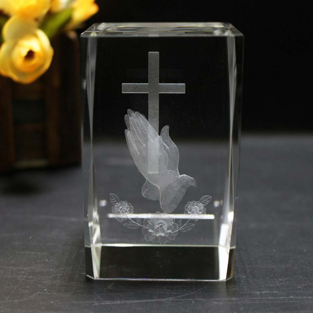 Paper Weight Crystal - Laserowa kryształowa kostka religijna 3D Dekoracja