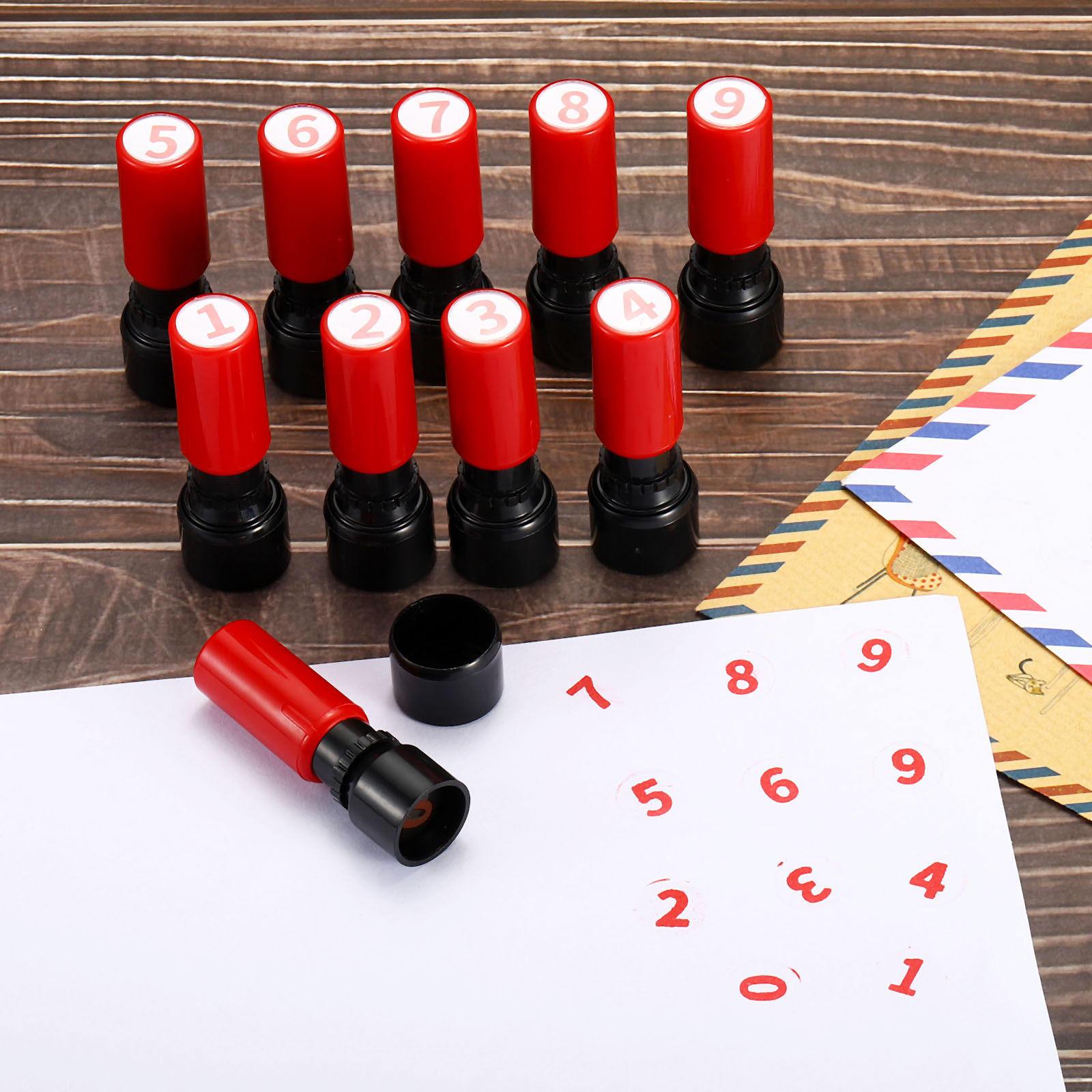 Rubber Date Stamp - Stemple z cyframi samotuszujące 0-9 7mm